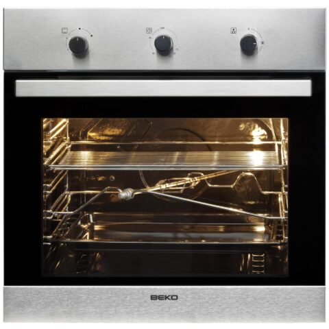 Beko Cuptor incorporabil gaz Beko OIG22102X 60 litri, grill, rotisor, Inox
