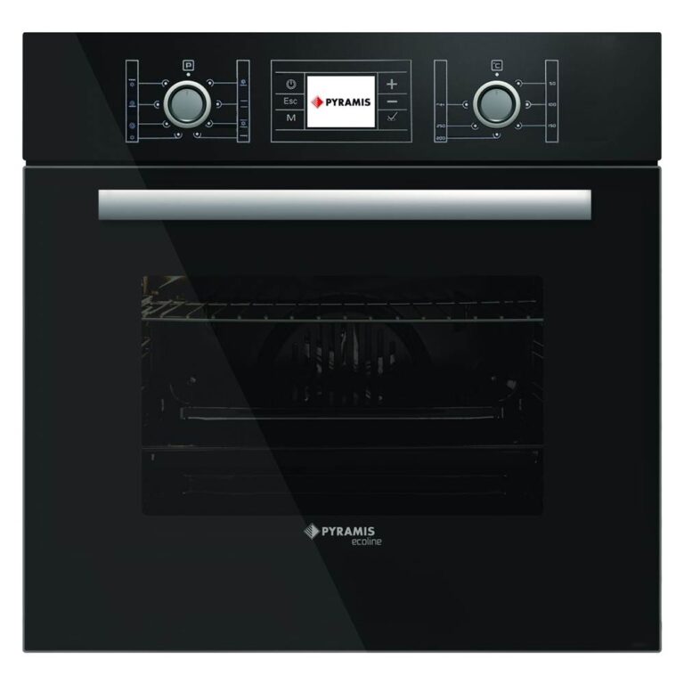 Cuptor electric incorporabil Pyramis 60IN 1012, Grill, Touch, LCD, Clasa A, Sticla neagra